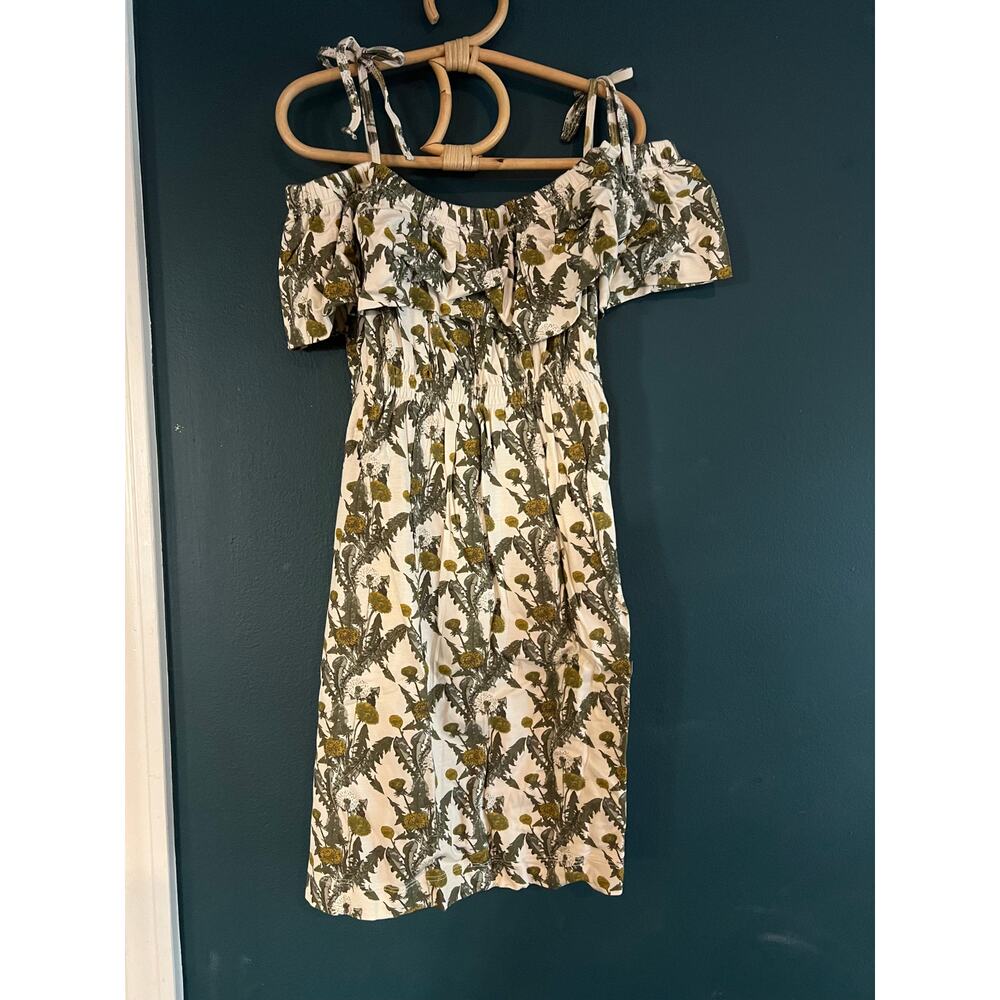 NWT Kate Quinn Woods Off Shoulder Ruffle Ruffle Dress in Dandelion Sz 7y Modal
